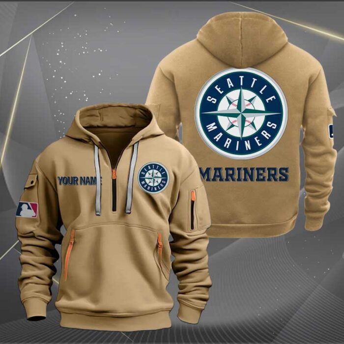 Seattle Mariners MLB 2024 Personalized Trending Quarter Zip Hoodie
