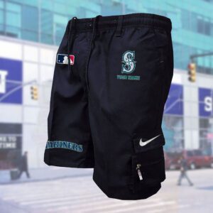 Seattle Mariners MLB Custom Name Multi-pocket Mens Cargo Shorts Outdoor Shorts WMS1028