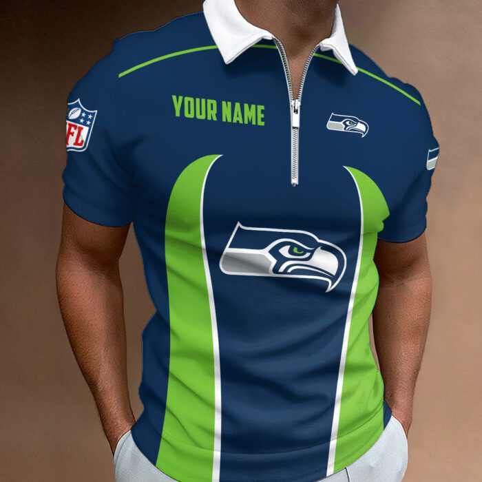 Seattle Seahawks Zipper Polo Shirt