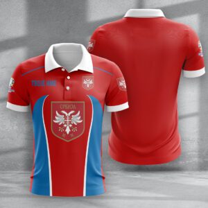 Serbia National Football Team Euro 2024 Zipper Polo Shirt