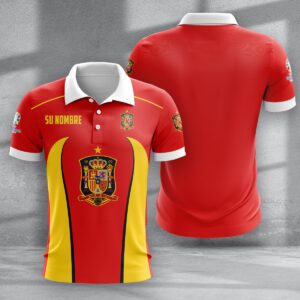 Spain National Football Team Euro 2024 Zipper Polo Shirt