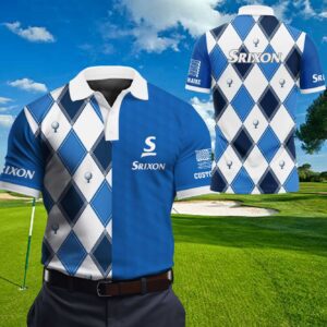 Srixon Seamless Argyle Pattern Personalized Golf Polo Shirt