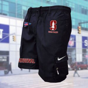Stanford Cardinal NCAA Custom Name Multi-pocket Mens Cargo Shorts Outdoor Shorts WMS1061