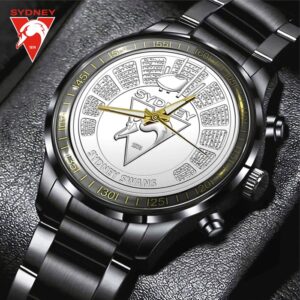 Sydney Swans Black Stainless Steel Watch GSW1179