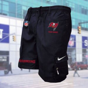 Tampa Bay Buccaneers NFL Custom Name Multi-pocket Mens Cargo Shorts Outdoor Shorts WMS1097
