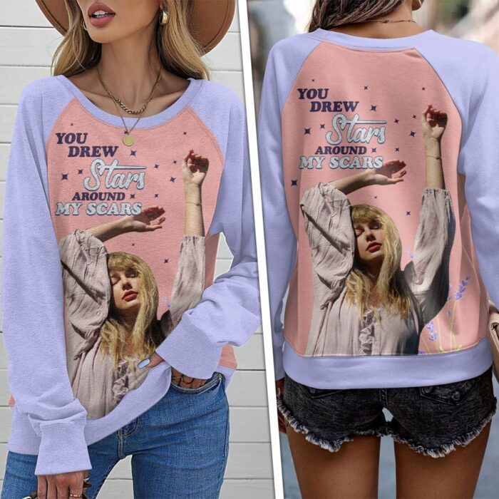 Taylor Swift Round Neck Raglan Sleeve Sweatshirt GRS1061