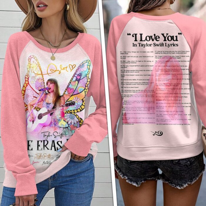 Taylor Swift Round Neck Raglan Sleeve Sweatshirt GRS1082