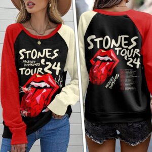 The Rolling Stones Round Neck Raglan Sleeve Sweatshirt GRS1031