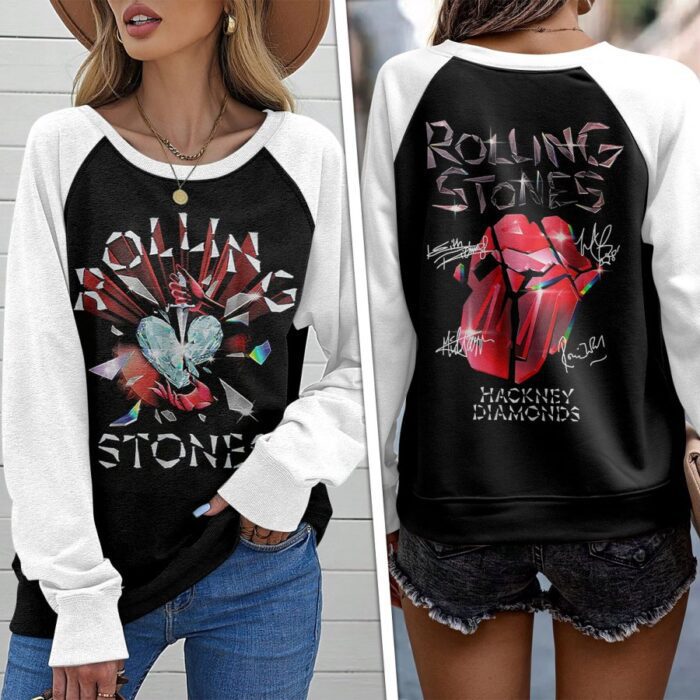 The Rolling Stones Round Neck Raglan Sleeve Sweatshirt GRS1060