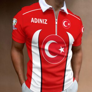Turkey National Football Team Euro 2024 Zipper Polo Shirt