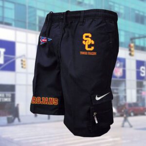 USC Trojans  NCAA Custom Name Multi-pocket Mens Cargo Shorts Outdoor Shorts WMS1066