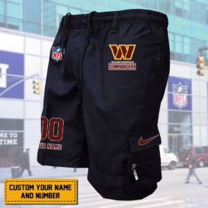 Washington Commanders NFL Personalized Multi pocket Mens Cargo Shorts Outdoor Shorts WMS2130