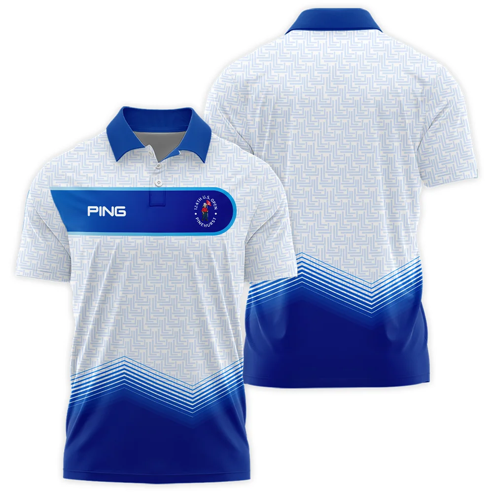 124th U.S. Open Pinehurst Blue Gradient Pattern White Ping Polo Shirt Style Classic PLK1295