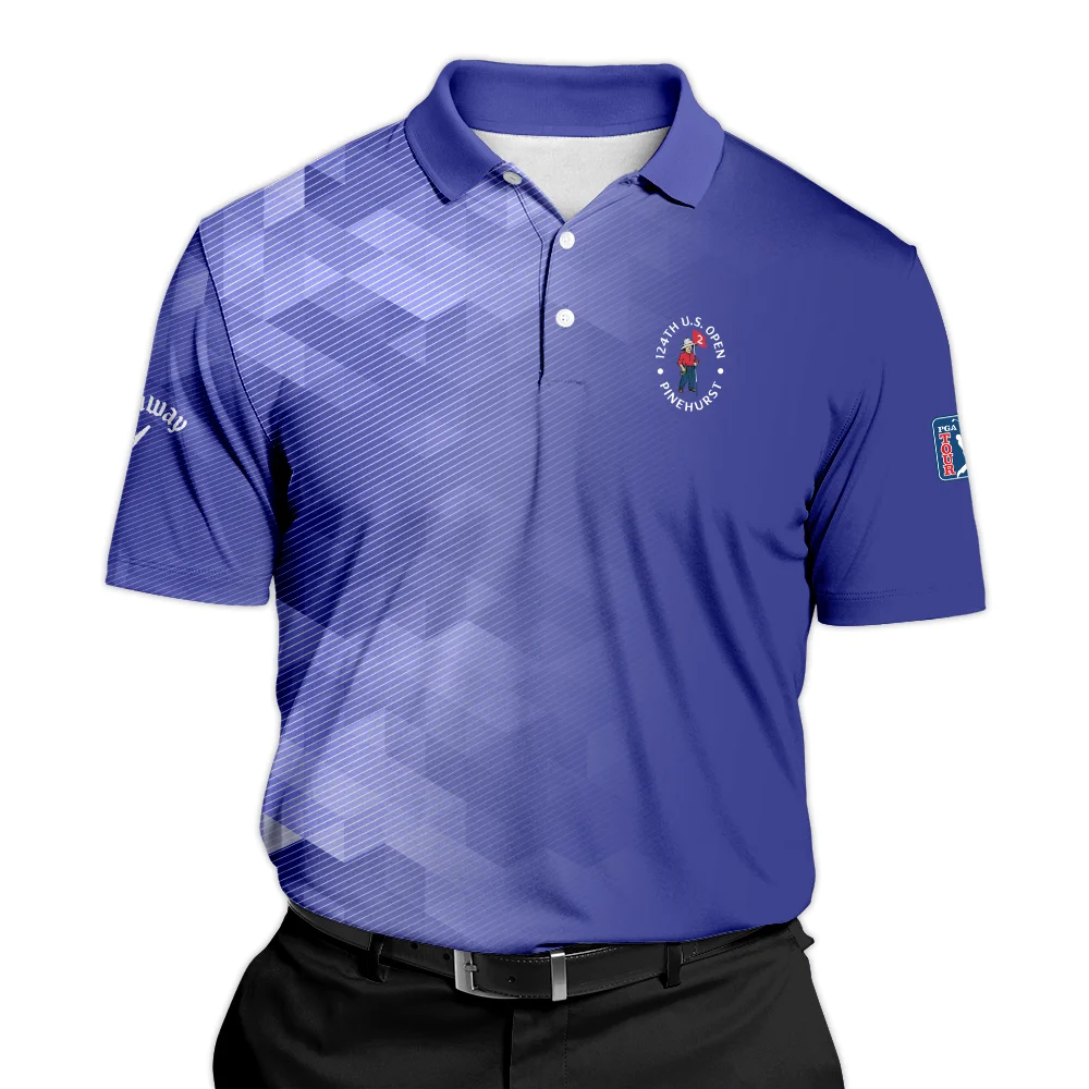 124th U.S. Open Pinehurst Callaway Dark Moderate Blue Abstract Polo Shirt Style Classic PLK1358