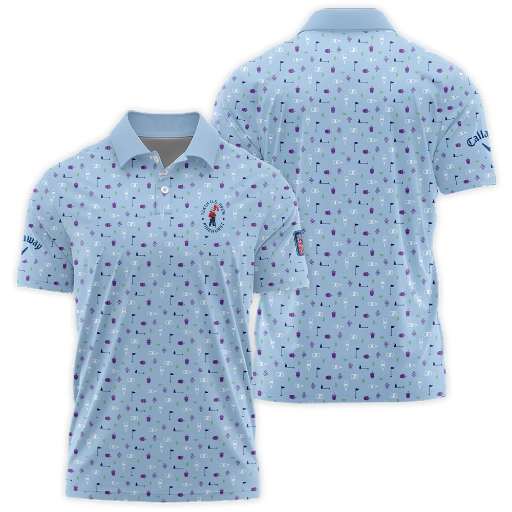 124th U.S. Open Pinehurst Callaway Golf Icons Pattern Light Blue Polo Shirt Style Classic PLK1258