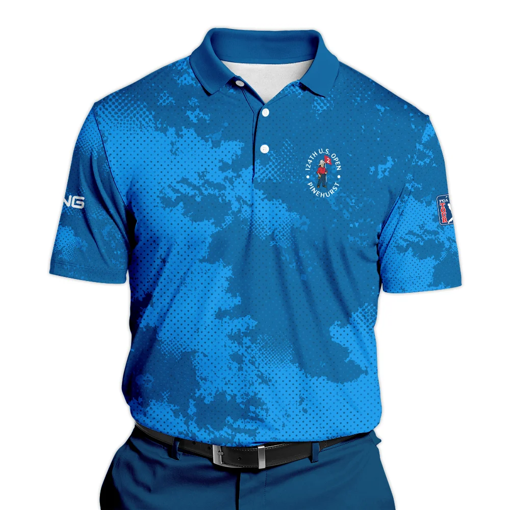 124th U.S. Open Pinehurst Ping Blue Sport Pattern Polo Shirt Style Classic PLK1368