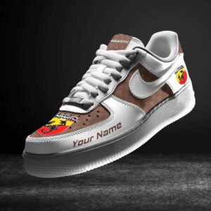 Abarth Brown Air Force 1 Sneakers AF1 Limited Shoes For Cars Fan LAF2746
