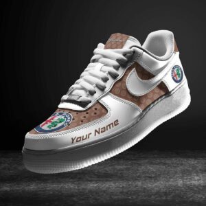 Alfa Romeo Brown Air Force 1 Sneakers AF1 Limited Shoes For Cars Fan LAF2576