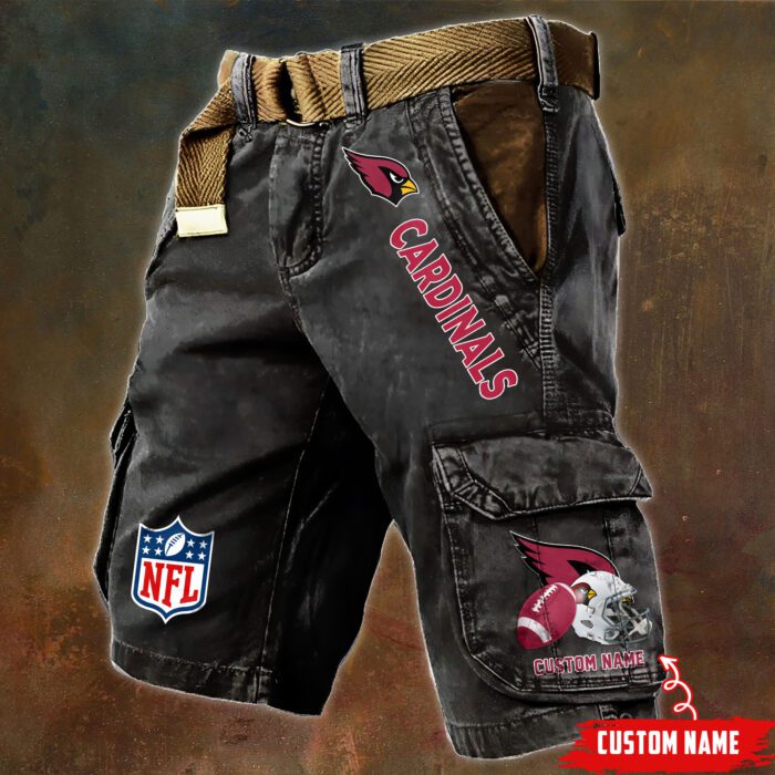 Arizona Cardinals NFL Football Custom Name Pocket Print Cargo Shorts V2 Perfect Gift For Fans MCS1232