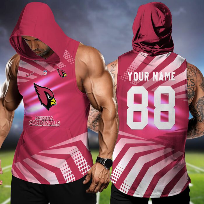 Arizona Cardinals NFL Hoodie Tank Top Workout Outfit WHT1191