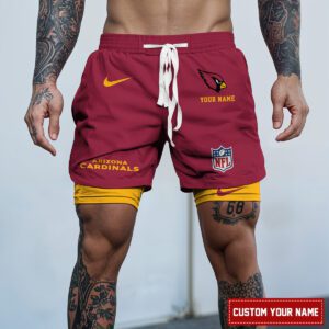 Arizona Cardinals NFL Personalized Double Layer Shorts For Fans WDS1070