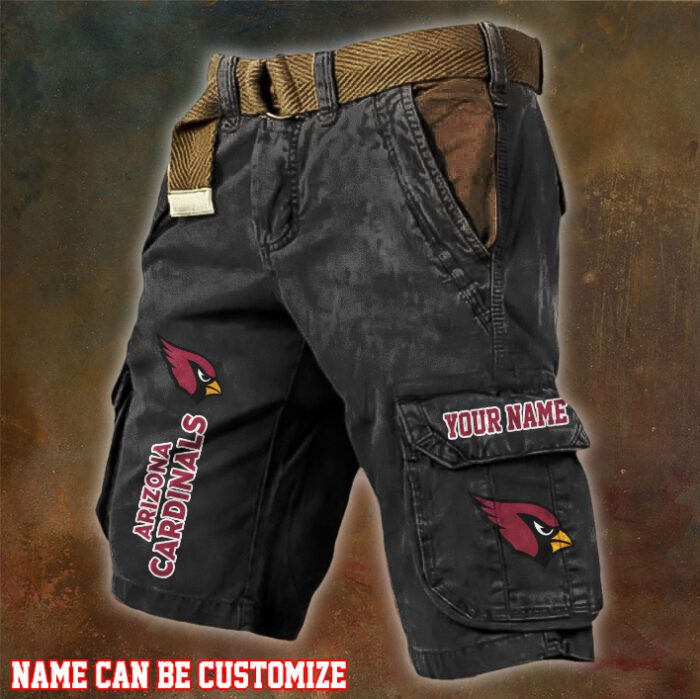 Arizona Cardinals NFL Pocket Print Cargo Shorts V2 Custom Name For Fans MCS1262