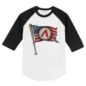 Arizona Diamondbacks Baseball Flag 3/4 Black Sleeve Raglan Shirt