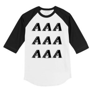 Arizona Diamondbacks Logo Grid 3/4 Black Sleeve Raglan Shirt