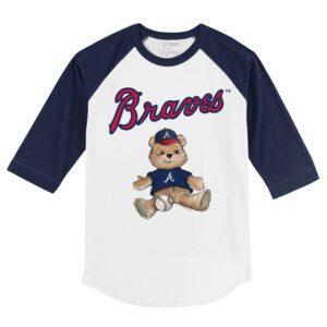 Atlanta Braves Boy Teddy 3/4 Navy Blue Sleeve Raglan Shirt