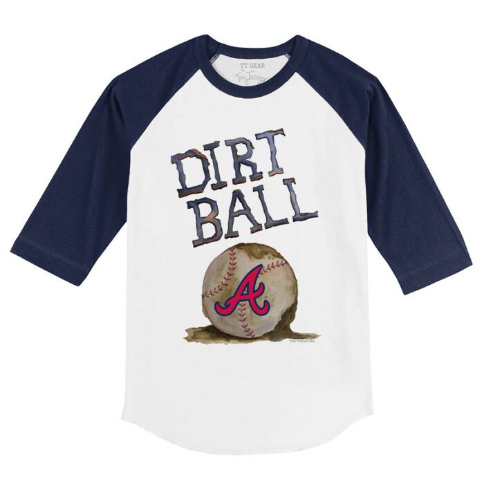 Atlanta Braves Dirt Ball 3/4 Navy Blue Sleeve Raglan Shirt
