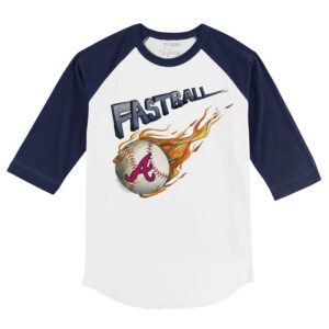 Atlanta Braves Fastball 3/4 Navy Blue Sleeve Raglan Shirt