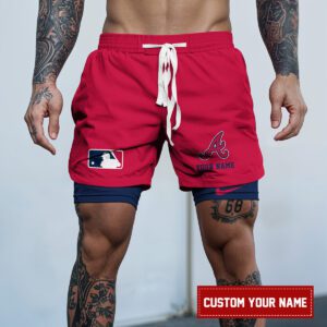 Atlanta Braves MLB Personalized Double Layer Shorts WDS1128