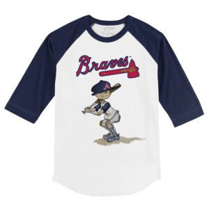 Atlanta Braves Slugger 3/4 Navy Blue Sleeve Raglan Shirt