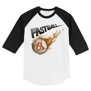 Baltimore Orioles Fastball 3/4 Black Sleeve Raglan Shirt