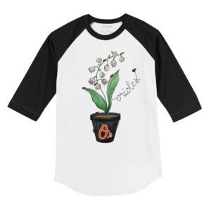 Baltimore Orioles Ladybug 3/4 Black Sleeve Raglan Shirt