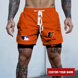 Baltimore Orioles MLB Personalized Double Layer Shorts WDS1130
