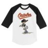 Baltimore Orioles Slugger 3/4 Black Sleeve Raglan Shirt