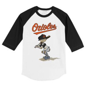 Baltimore Orioles Slugger 3/4 Black Sleeve Raglan Shirt