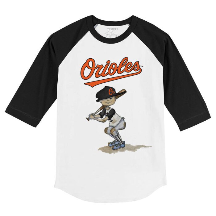Baltimore Orioles Slugger 3/4 Black Sleeve Raglan Shirt
