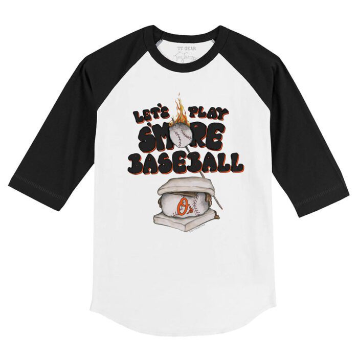 Baltimore Orioles S'mores 3/4 Black Sleeve Raglan Shirt