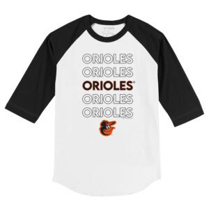 Baltimore Orioles Stacked 3/4 Black Sleeve Raglan Shirt