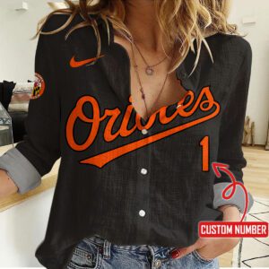 Baltimore Orioles Women Casual Shirt Linen Shirt GWS1070