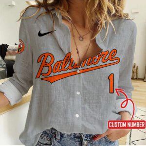 Baltimore Orioles Women Casual Shirt Linen Shirt GWS1071