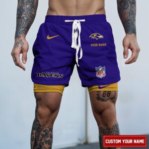 Baltimore Ravens NFL Personalized Double Layer Shorts For Fans WDS1065