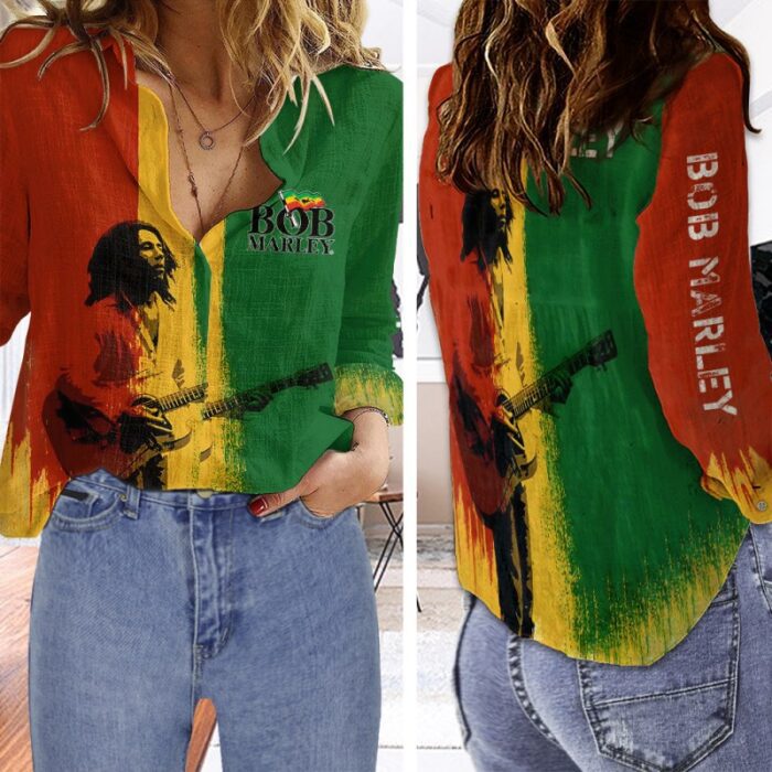 Bob Marley Women Casual Shirt 3D Linen Shirt GWS1135