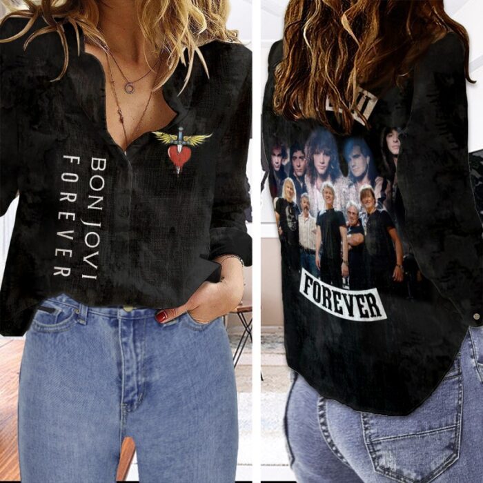 Bon Jovi Women Casual Shirt 3D Linen Shirt GWS1161
