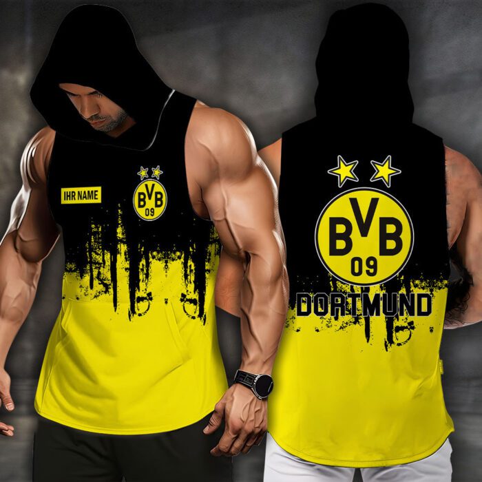 Borussia Dortmund Men Workout Hoodie Tank Tops WHT1358