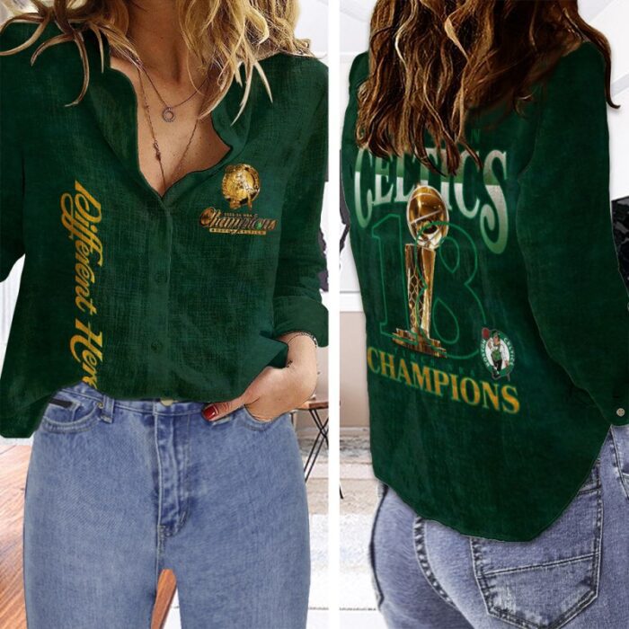 Boston Celtics Women Casual Shirt 3D Linen Shirt GWS1127