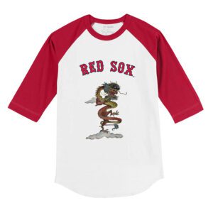 Boston Red Sox 2024 Year of the Dragon 3/4 Red Sleeve Raglan Shirt