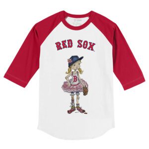 Boston Red Sox Babes 3/4 Red Sleeve Raglan Shirt